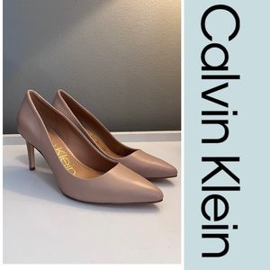Calvin Klein Nappa Leather Kirstin Pumps, Size 7.5
